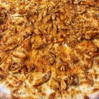 Buffalo Chicken Pizza · Grilled chicken, hot sauce, bleu cheese, and mozzarella.