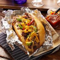 88. Philly Cheesesteak Gyro · Beef, lamb, and chicken.