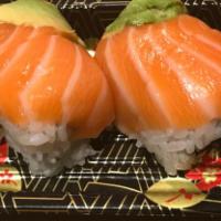 Spicy Girl Roll · Spicy salmon with crunchy salmon and avocado on top. 