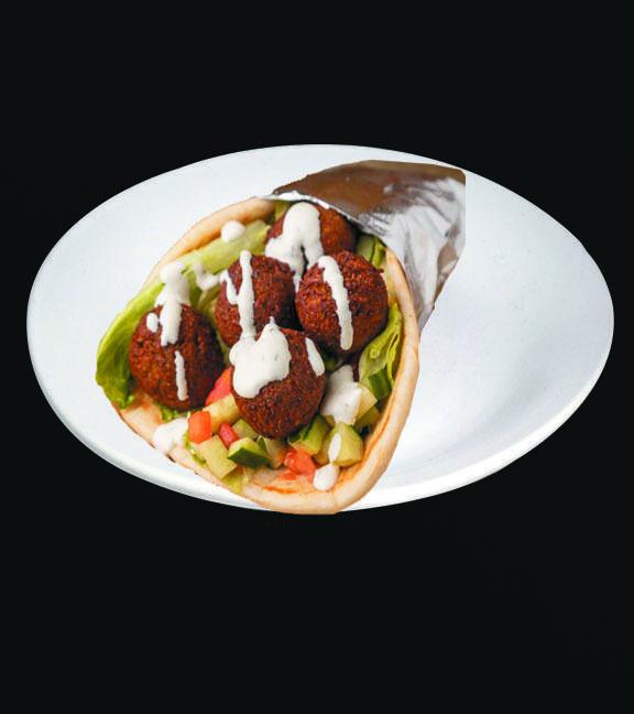 3. Falafel Gyro · Falafel , lettuce, tomato, hummus   on pita  bread