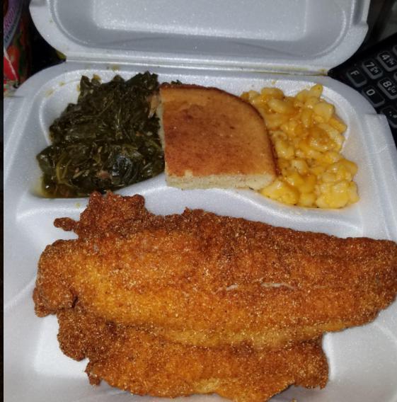 Catfish Dinner  · 2 catfish filets, with your choice of two sides and cornbread or white bread 