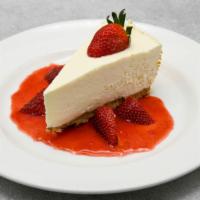Cheese Cake · Pecan Crust & Strawberry Sauce
