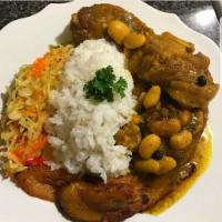 Curry Cow Foot · Curry cow foot is serve with your choice of rice and your choice of complimentary sides whic...