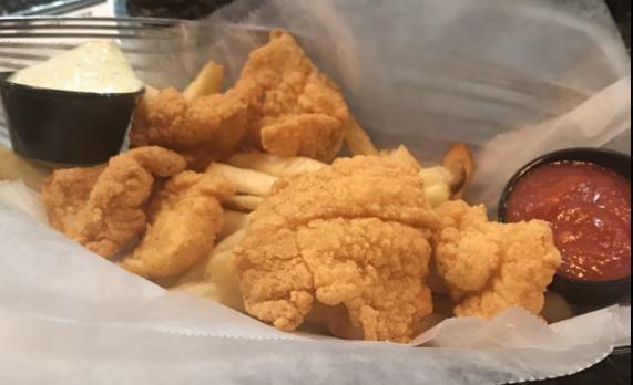 Fired Fish Basket · served with crispy seasoned  French Fries or homemade onion rings