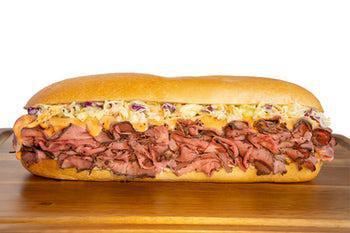 American Wagyu Slaw Be Jo · An extraordinary sub layered with ultra-premium American Wagyu beef, cole slaw, provolone cheese, Russian dressing, and mayo. 