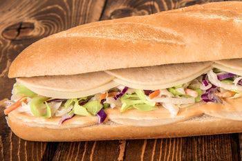 Vegetarian Cole Turkey Sub · Meet Cole Turkey's plant-based cousin. The Vegetarian Cole Turkey is made with sliced vegetarian turkey, cole slaw, provolone cheese, Russian dressing and mayo. 