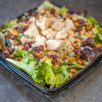 Balsamic Chicken Salad · Premium grilled chicken breast meet with gorgonzola cheese crumbles, glazed cranberry walnut...