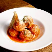 Polpettine · Veal & Beef Meatballs,
San Marzano Tomatoes, Parmigiano