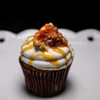 Butter and Pecan Cupcake · 2 vanilla cake with cream cheese icing and pecan pie bite.