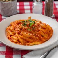 Penne alla Vodka · Served with bread & Salad. Entree, Half Catering Tray, or Full Catering Tray.