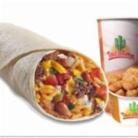 3. Big Juan Burrito Combo Meal · A home-style tortilla  filled with refried pinto beans, seasoned rice, cheddar cheese, sour ...