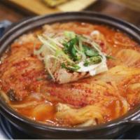 C4. Mukeunji Samgyup Jeongol · Pork belly and aged kimchi casserole.