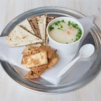 Lemon Chicken Soup · Served with In-house Baked Pita Chips.