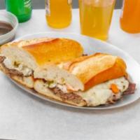 French Dip · Juicy roast beef served on a hero with housemade horseradish aioli, provolone and giardinier...