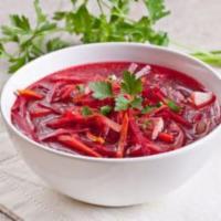 Borsch Soup · Tasty and hearty red beetroot borsch is a bestseller in the first dishes all around the East...