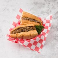 Cheesesteak · Steak, cheese and caramelized onion sandwich. 