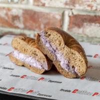 Bagel with Blueberry Cream Cheese · Fresh Blueberries mixed with cream cheese