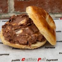Bagel with Nutella Cream Cheese · Nutella mixed with cream cheese