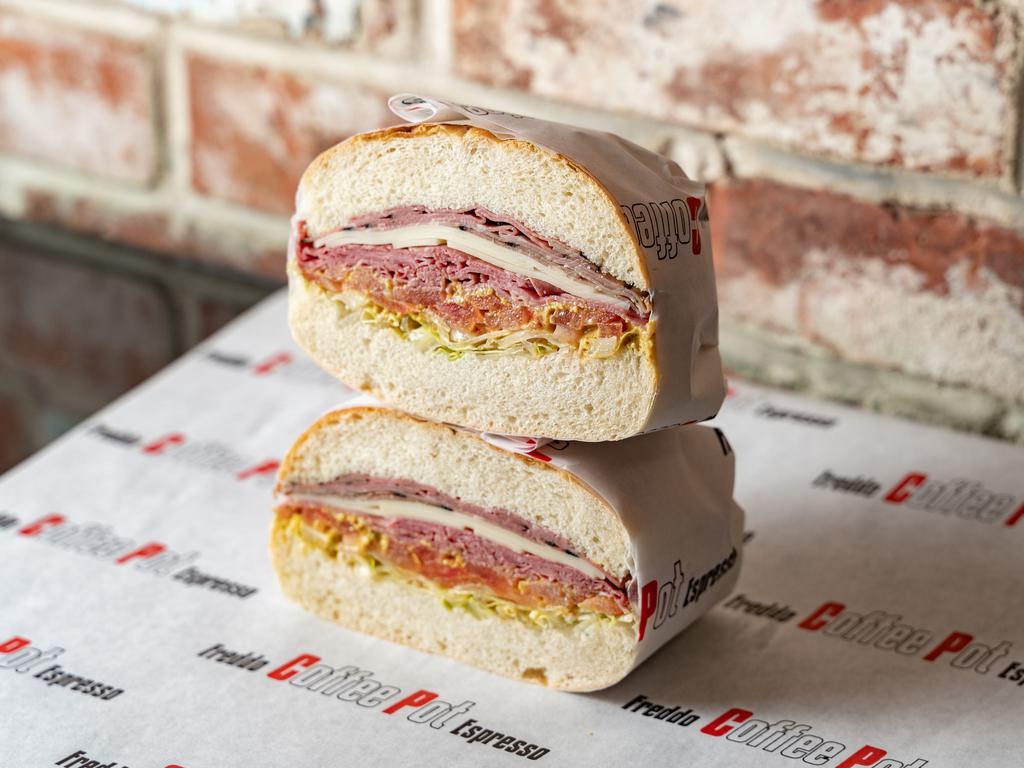 New Yorkers  · Boars' Head Pastrami, Corned Beef, Swiss Cheese, Lettuce, Tomato, with Spicy Mustard