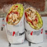 California Wrap  · Grilled Chicken, Lettuce, Tomato, Avocado, Roasted Peppers with Ranch Dressing