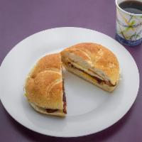 Bacon, Egg and Cheese Sandwich · Please indicate if you would like salt pepper or ketchup 
Please indicate on roll, bagel, wr...