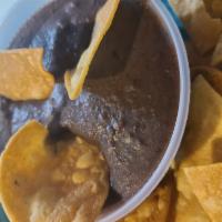 Chips end beans  · spicy bean vegan 