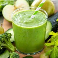 Green Monster · Spinach,kale,broccoli,green apple,mango,banana,pineapple,kiwi