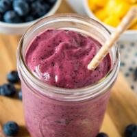 I Love Pom · Mango,banana,blueberries blended with fresh orange juice & pomegranate juice