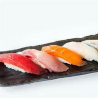 5 Piece Sushi Sampler · Assorted sushi.