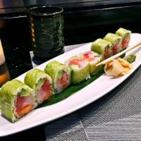 Go Eagles Roll · Tuna, salmon, yellowtail, avocado and masago wrapped in soy paper.