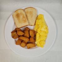 Regular Platter · 2 Eggs any style with toast and home fries.