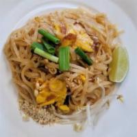 Pad Thai · Stir-fried rice noodles with egg, bean sprouts, scallions and ground peanuts.