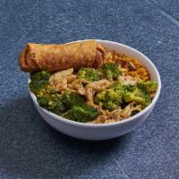 C6. Chicken with Broccoli Combo Plate · Served with pork egg roll and pork fried rice.