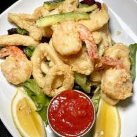 Fritto Misto · Calamari, shrimp, filet of sole, zucchini, and marinara sauce.