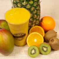 3. Man-Go Overboard Smoothie · 24 oz. of mango, orange, pineapple, kiwi, mango puree and orange puree.