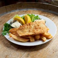 Fish & Chips · Fresh cod fried served with steak fries.