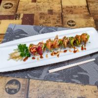 Tiger Special Roll · Tuna, salmon and avocado inside tuna, salmon, eel, and avocado on top, served with eel sauce...