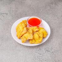 Cheese Wonton with Dipping Sauce Crab Meat · Six pieces.