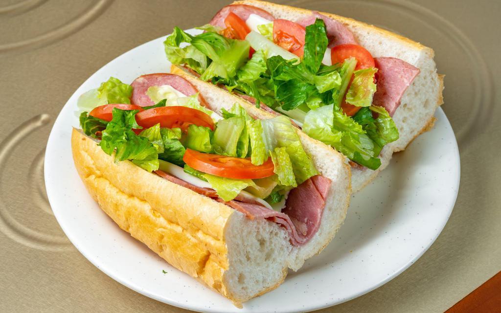 Ham and Cheese Sub · Turkey Ham, cheese, lettuce and tomatoes.