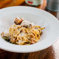 Carbonara · The authentic recipe directly from Rome. Eggs, pecorino romano, guanciale (cured pork-cheek)...