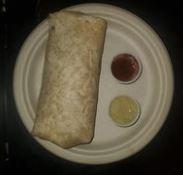 Pollo Burrito · Chicken.
Flour tortilla cheese beans rice sour cream and your choice of meat