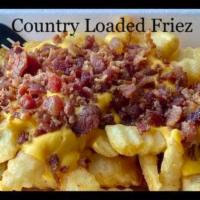 Country Loaded Fries · Served with cheese and bacon.