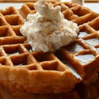 Belgian Waffle  · Served W/ Syrup & Cinnamon Butter 