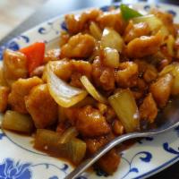 S1. Ta Chien Chicken · Light fried crispy chunks of chicken sauteed with mixed vegetables in brown sauce. Hot and s...