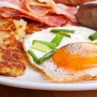 2 Eggs with Hashbrowns · Fresh cooked eggs with fresh hashbrowns on choice of bread.