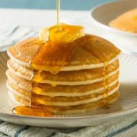 Pancake with Syrup · 3 pieces of fluffy buttermilk pancakes with syrup.
