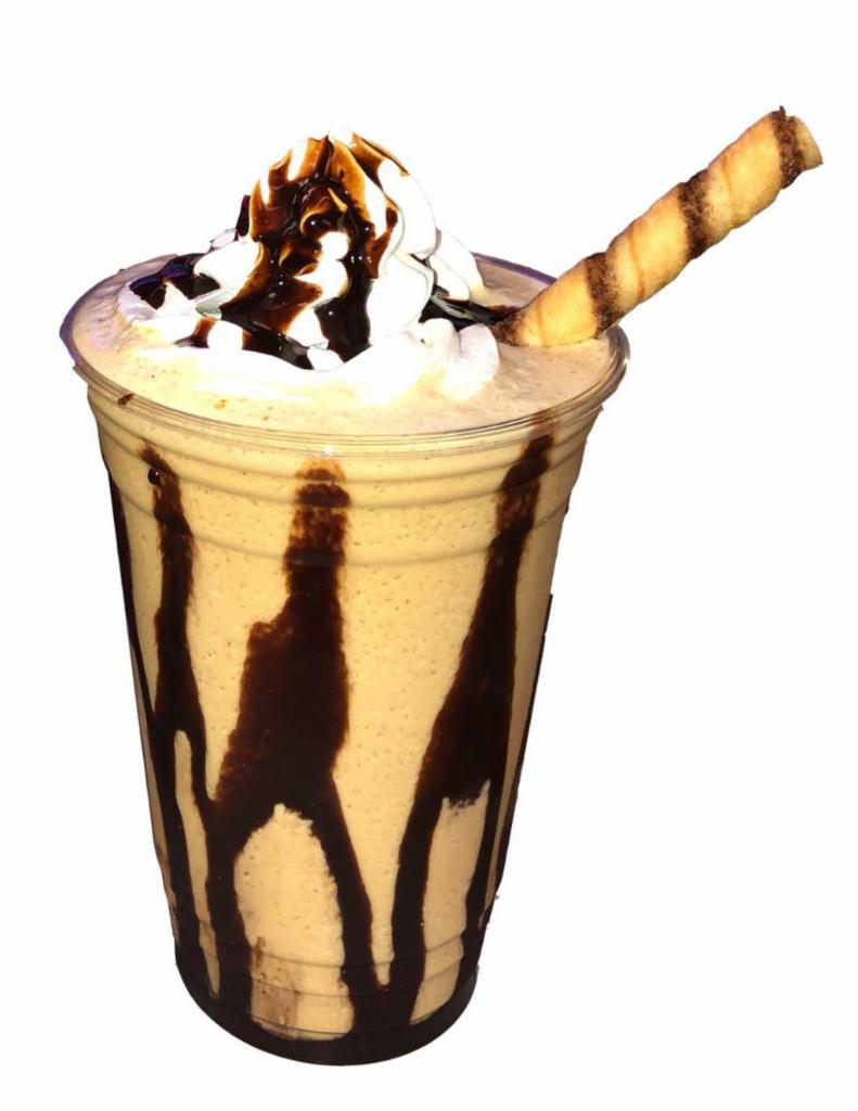 Frappe · frappe, whippe cream, chocolate sauce