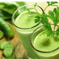 jugo verde · cucumber, pineapple,apple,aloe,spinach celery, juice orange,ginger parsley,nopal