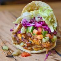 Perfect Pita Boxed Lunch · Includes Chicken Shawarma  Pita, (hummus, Israeli salad, red cabbage, lettuce, and tahini) a...