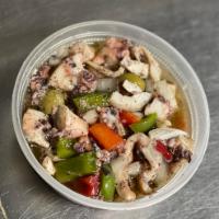 Octopus Salad · Octopus, Green Peppers, Red Peppers,Olives, White Onions,In a Fresh Lime Juice and Olive Oil...